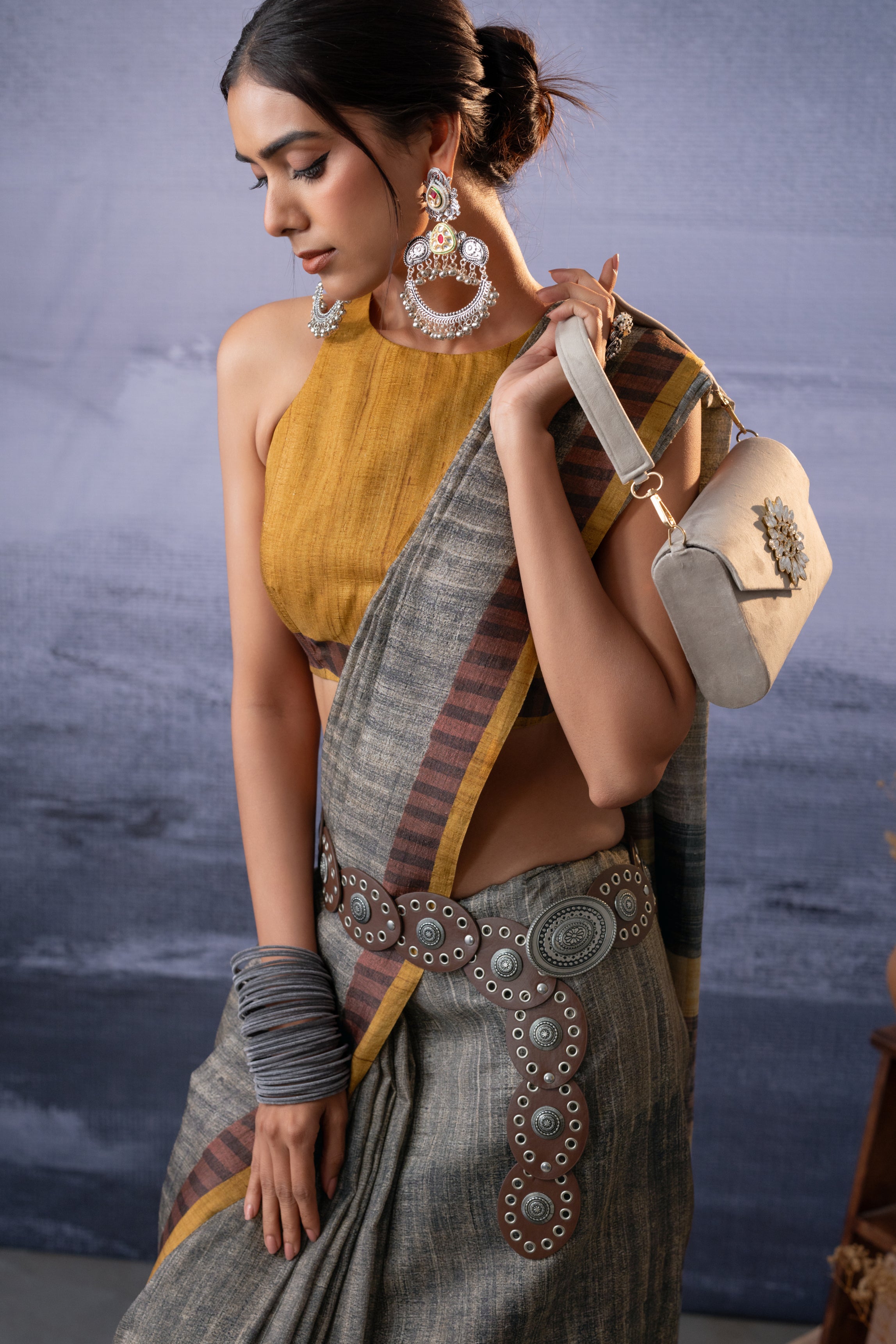 Quartz Geometric Designs Saree