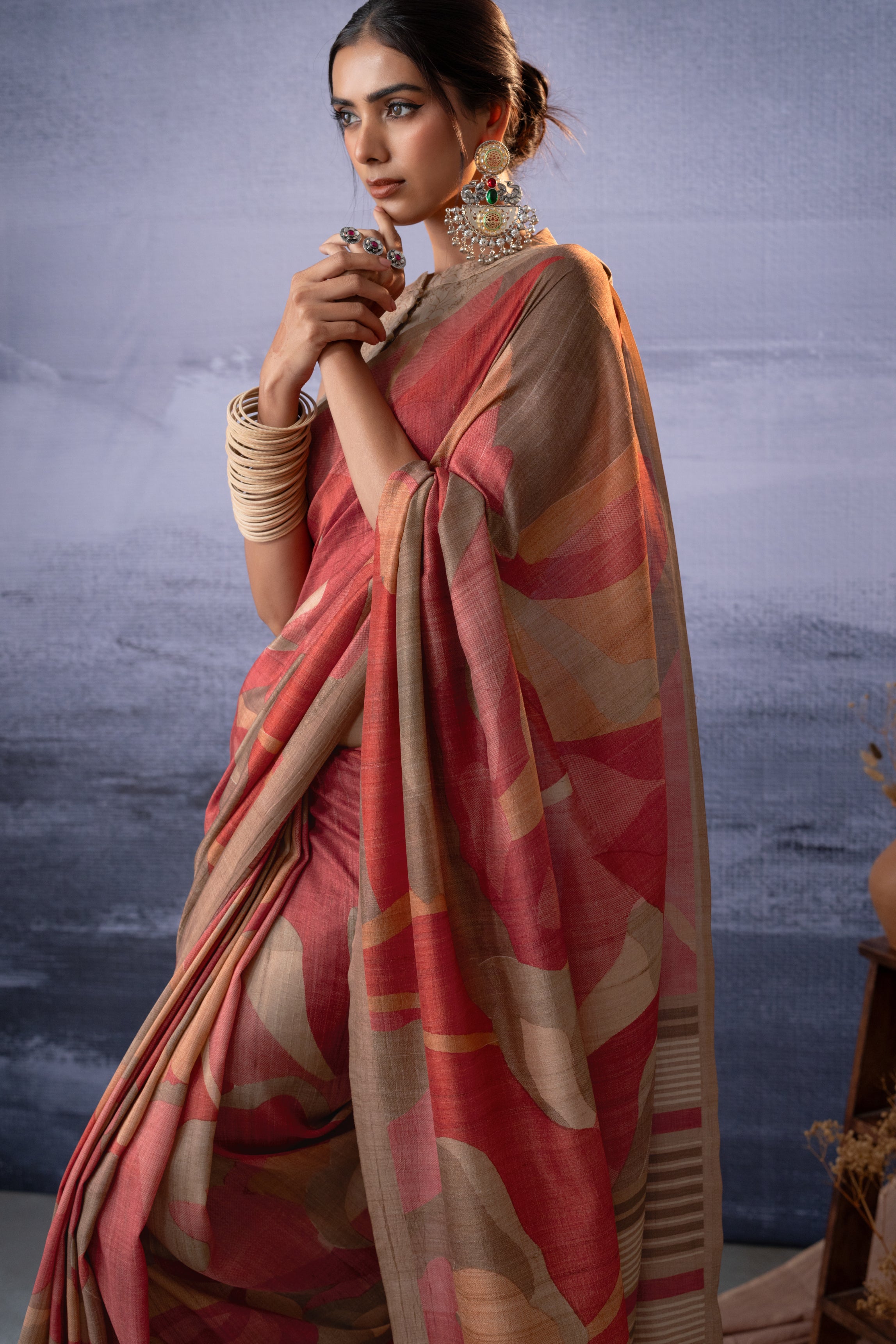 Heritage Geometric Designs Saree
