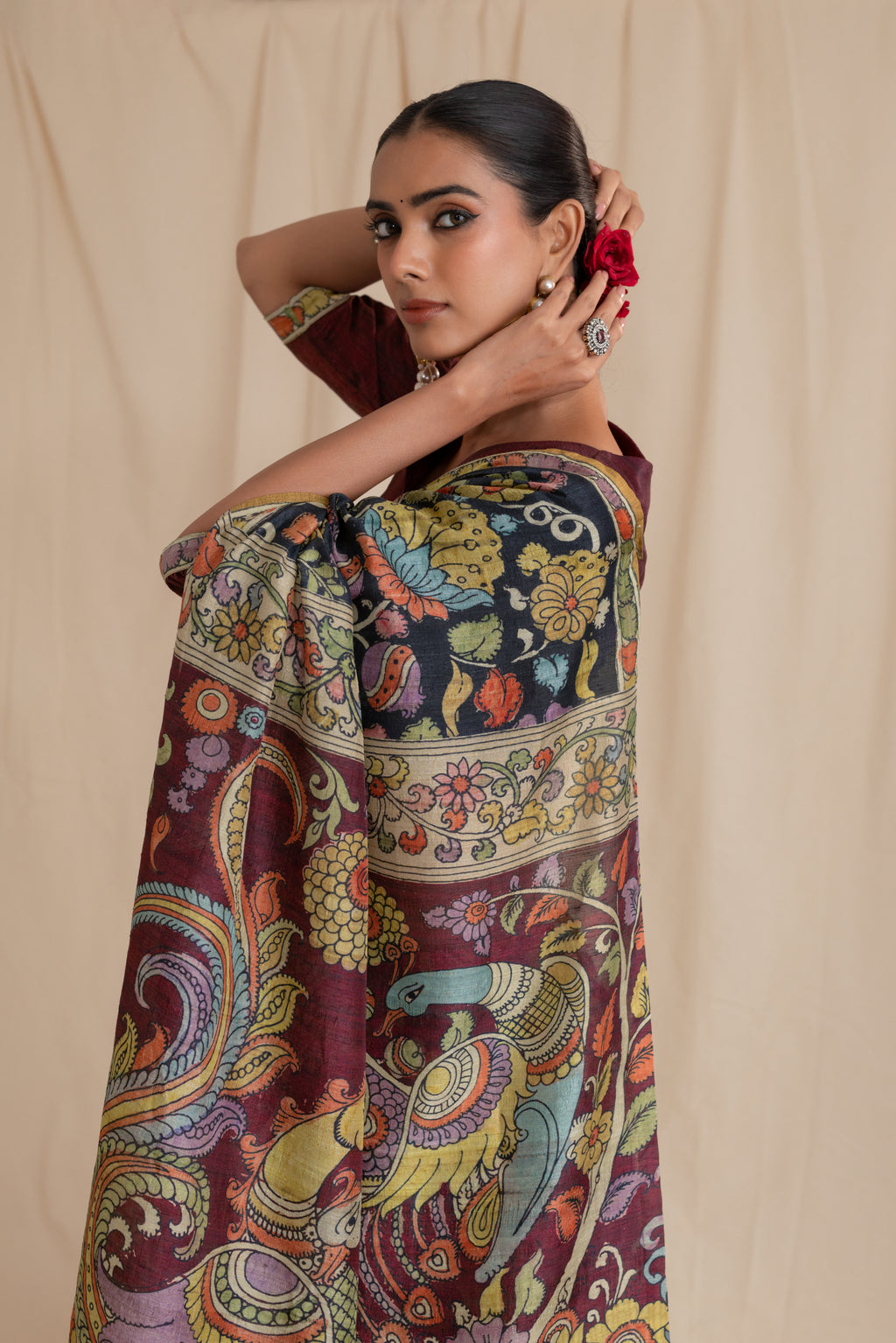 Lotus Kalamkari  Saree