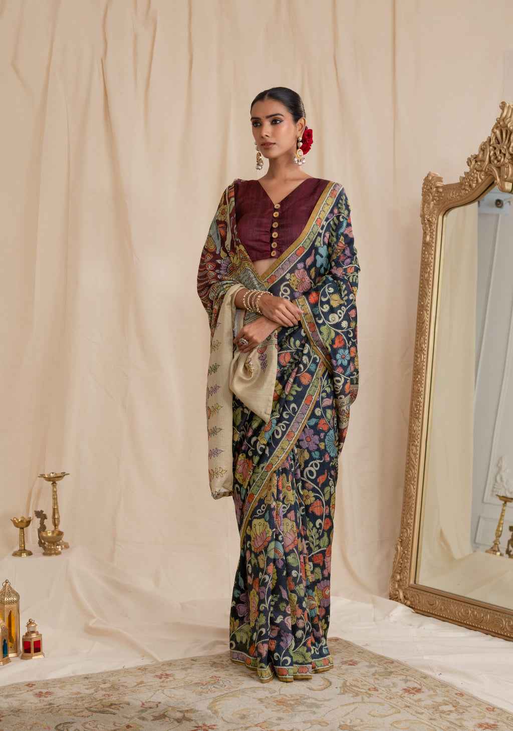 Lotus Kalamkari  Saree