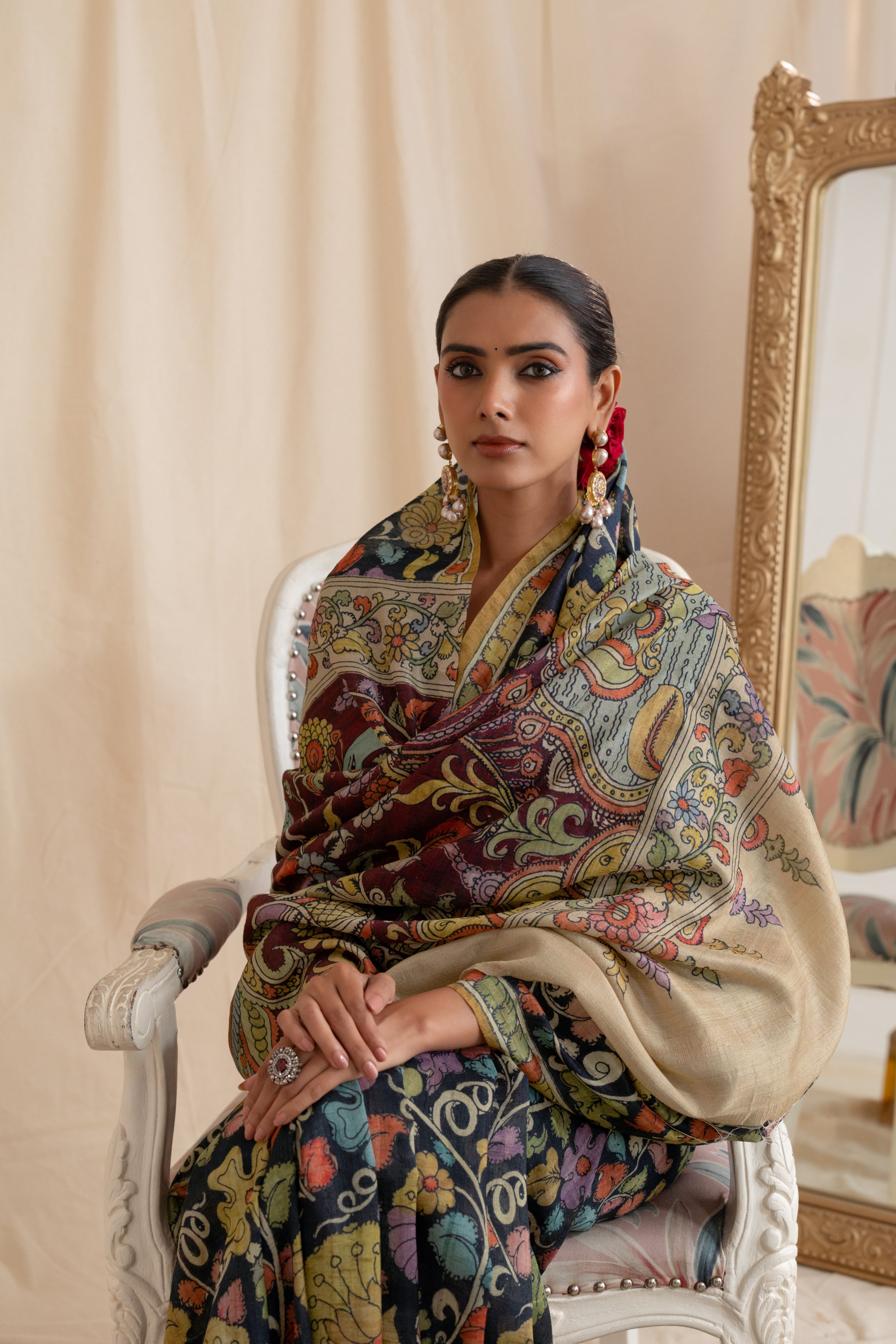 Lotus Kalamkari  Saree