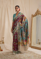 Emerald Kalamkari Saree