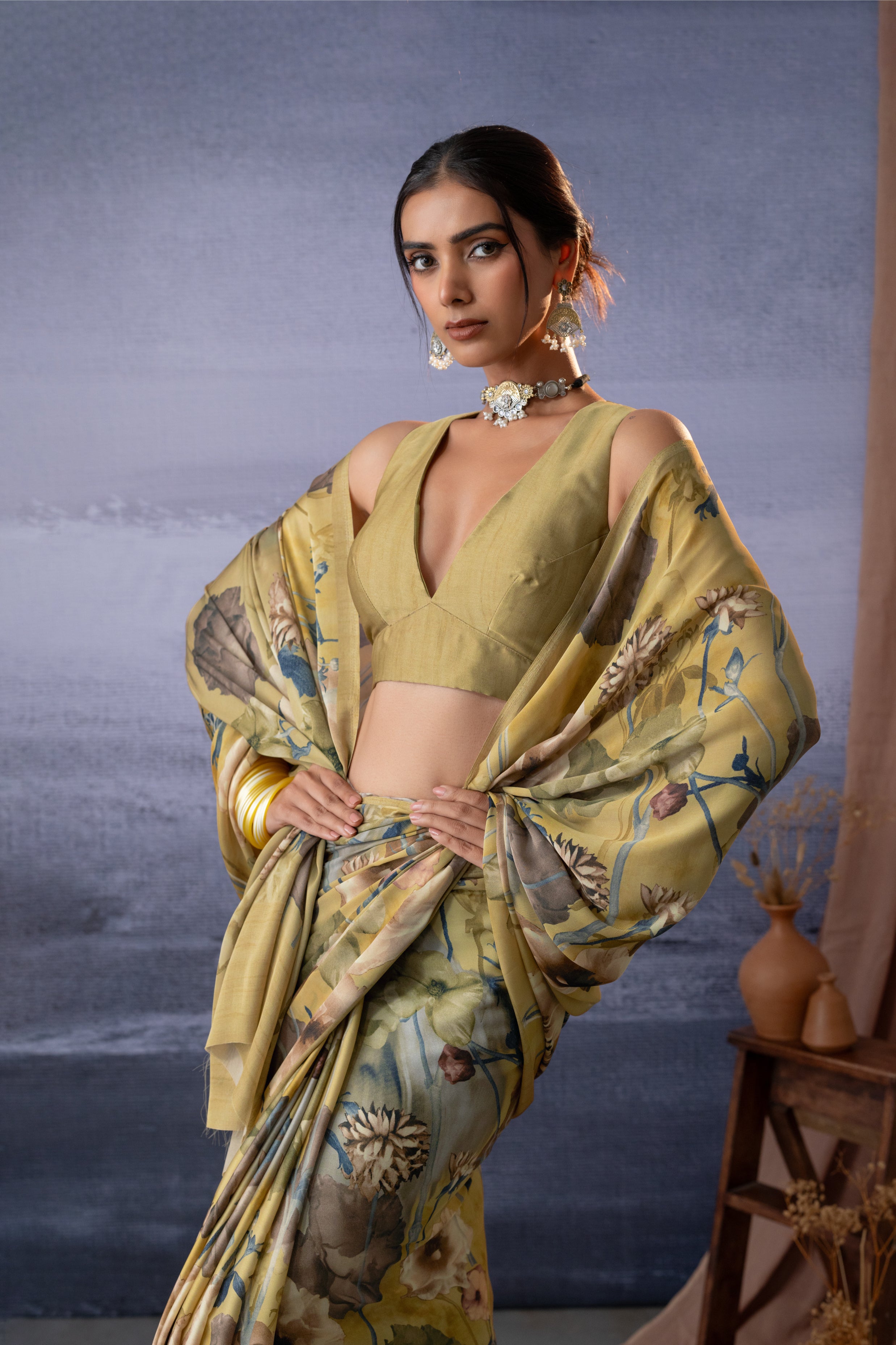 Opulent Floral Designs Saree