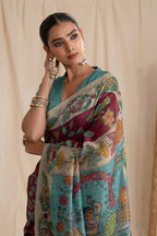 Emerald Kalamkari Saree
