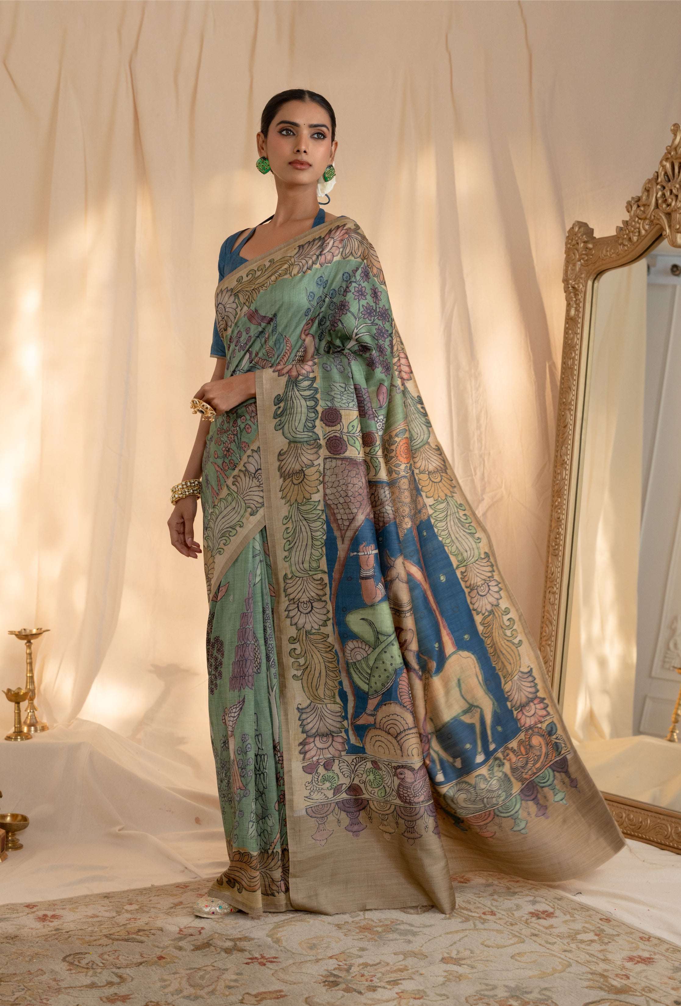 Scarlet Kalamkari Saree