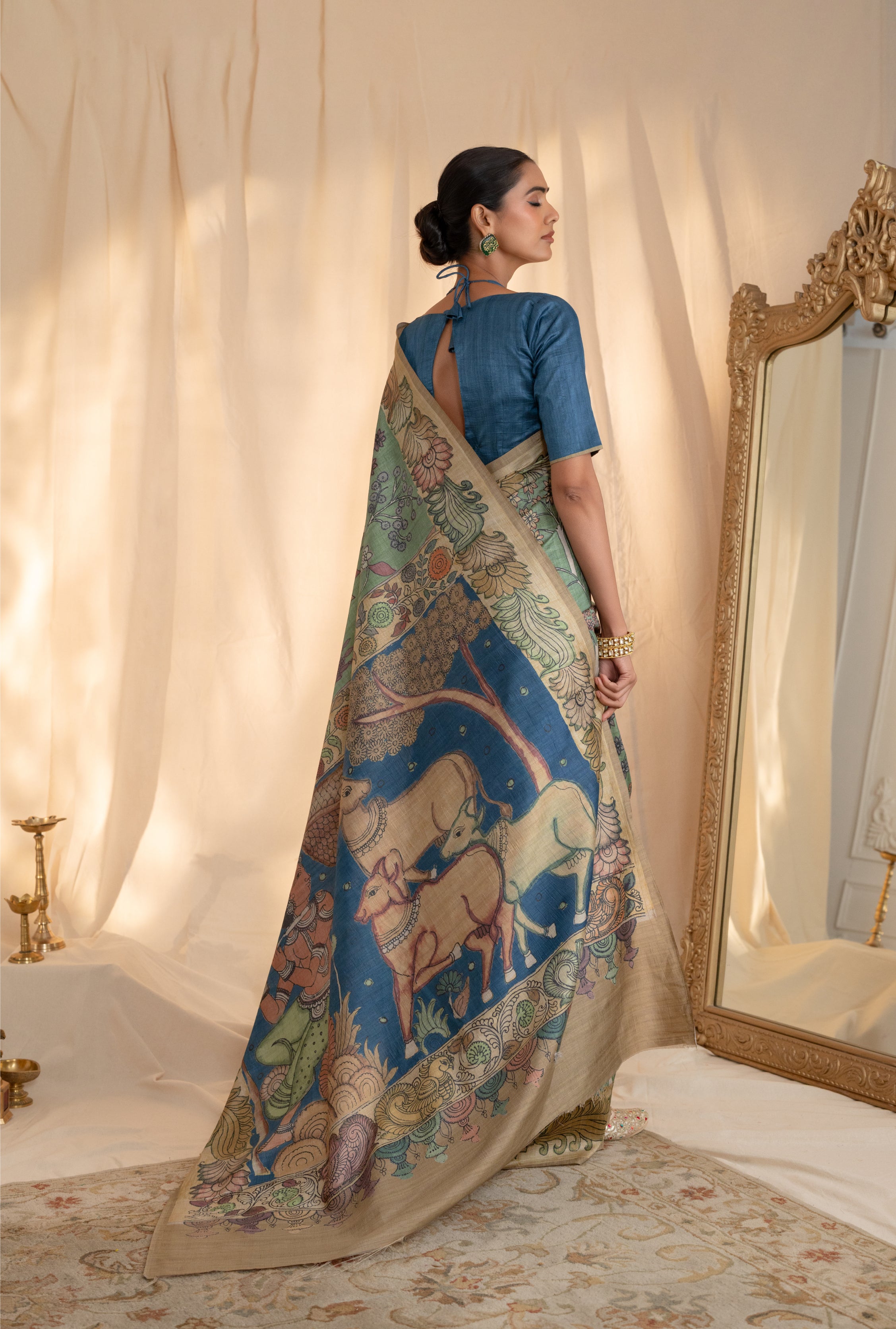 Scarlet Kalamkari Saree