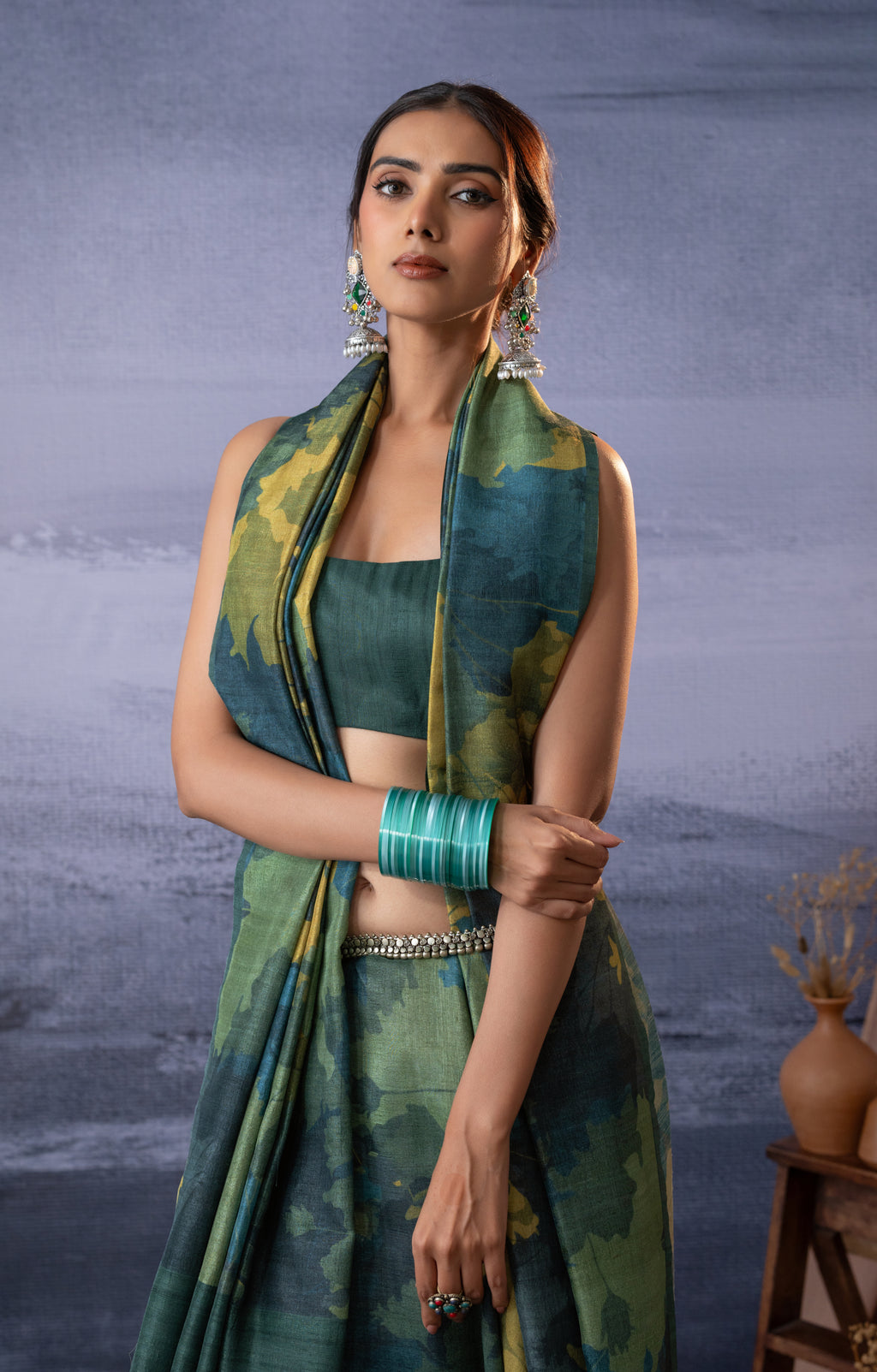 Ruby Geometric Designs Saree