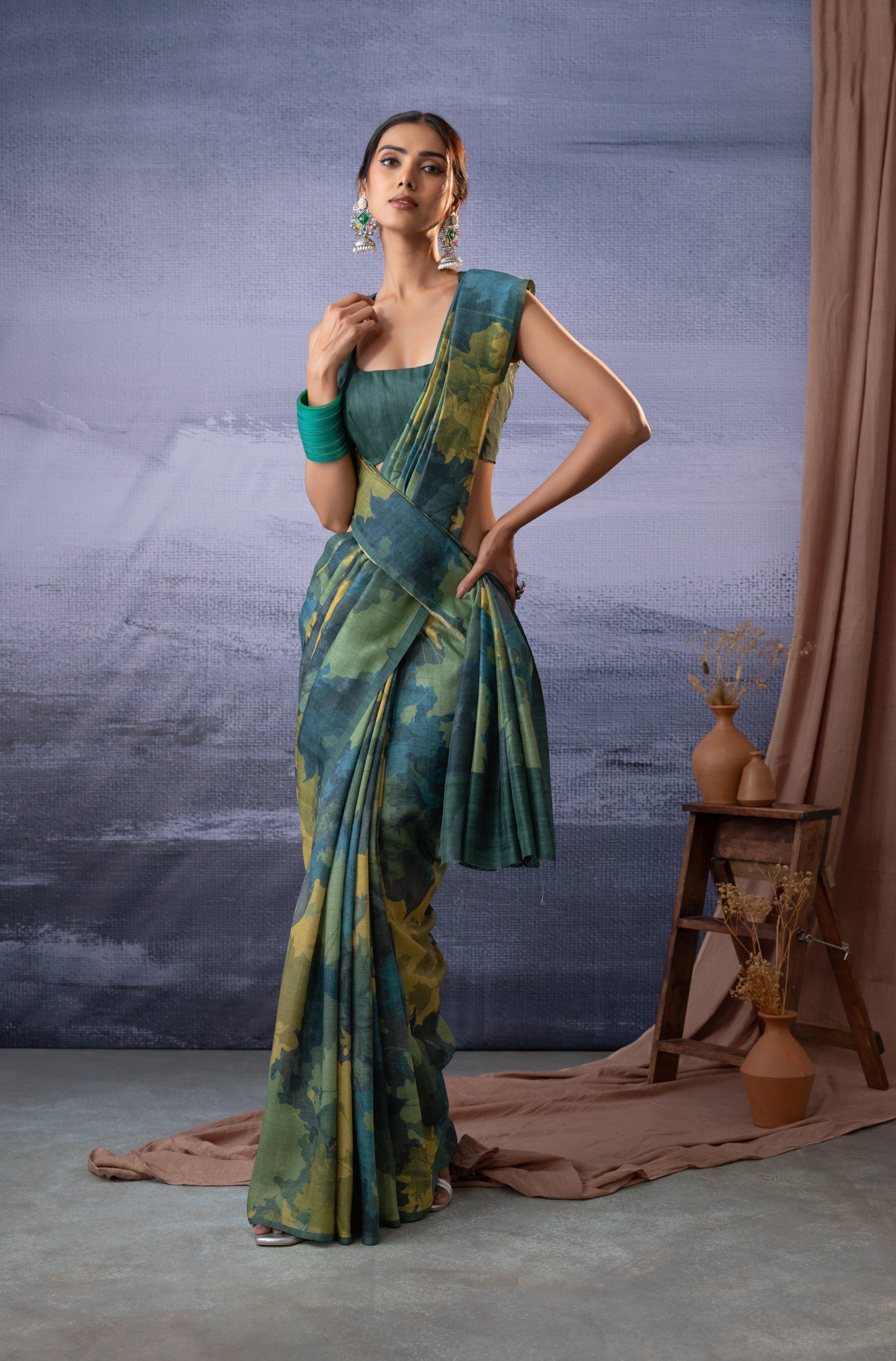 Ruby Geometric Designs Saree