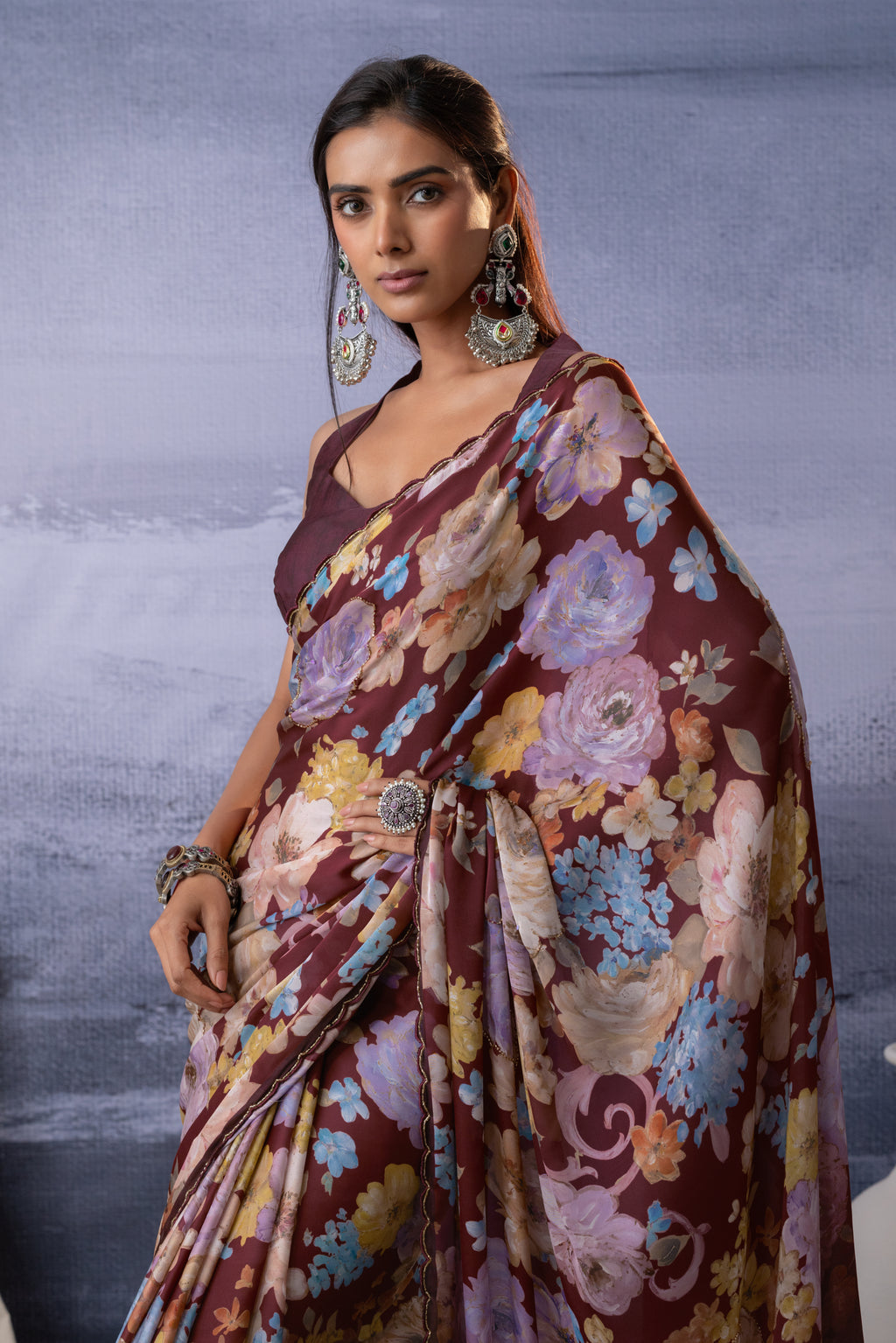 Flower Royal Floral Designs saree
