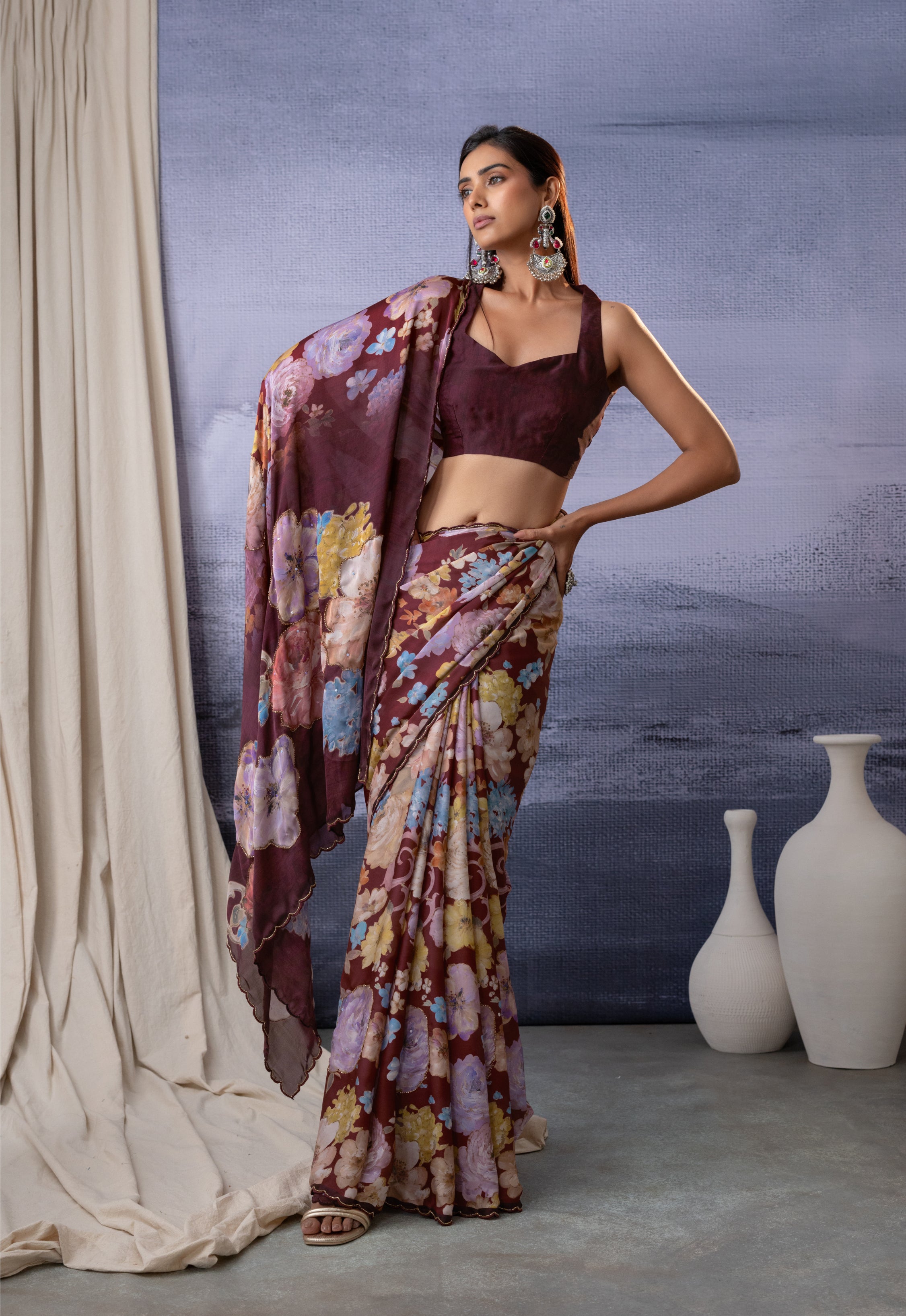 Flower Royal Floral Designs saree