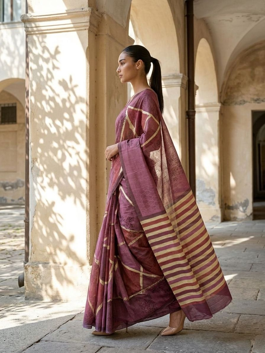 Maroon Color Ravya Saree On Banarasi ArtSilk Fabric