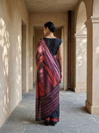 Dhvani Navy Blue On Modal Satin Fabric