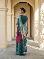 Blue Dhvani On Modal Satin Fabric