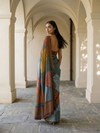 Blue Color Etherea Mulberry Silk Saree