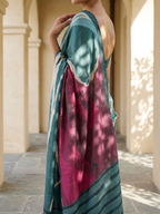 Blue Dhvani On Modal Satin Fabric
