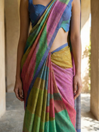 Multi Color Abstract Print On Modal Satin Fabric