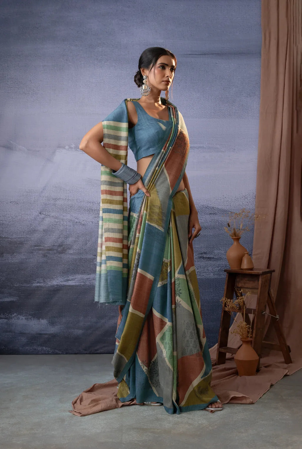 Blue color Ravya On Banarasi ArtSilk Fabric