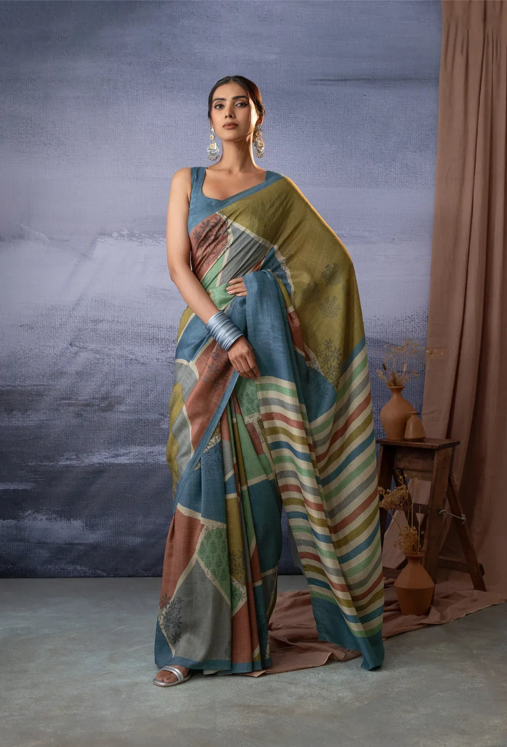 Blue color Ravya On Banarasi ArtSilk Fabric