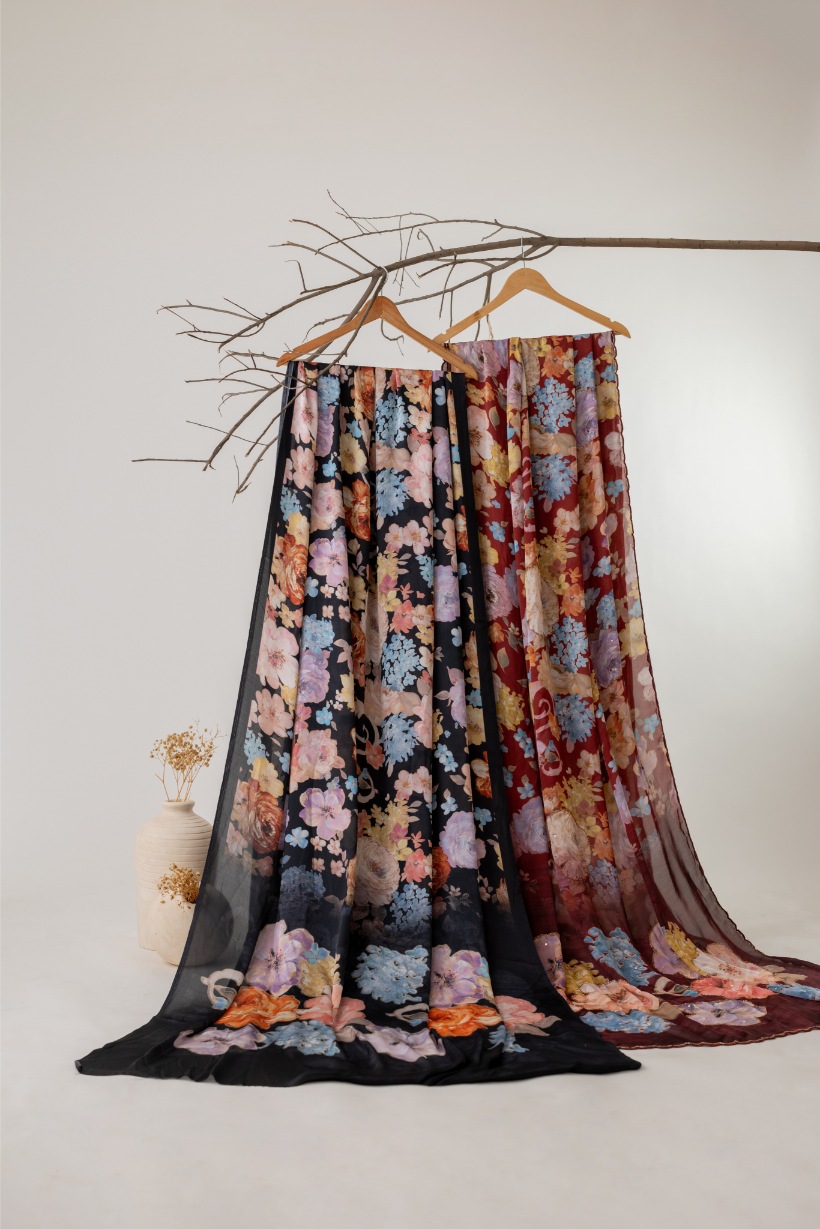 Flower Royal Floral Designs saree