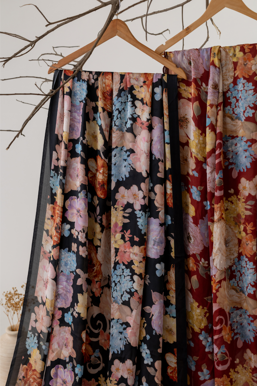 Flower Royal Floral Designs saree