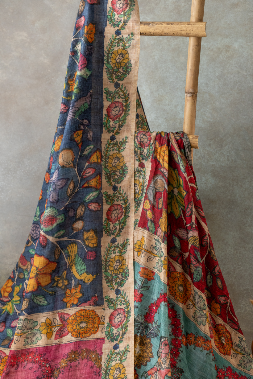 Emerald Kalamkari Saree