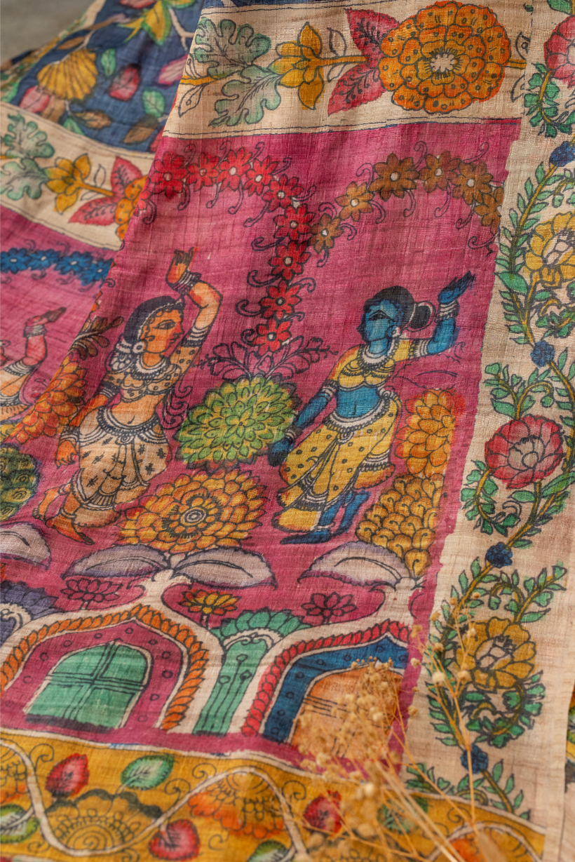 Emerald Kalamkari Saree