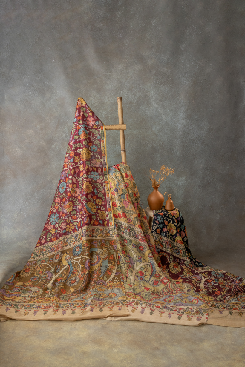 Lotus Kalamkari  Saree