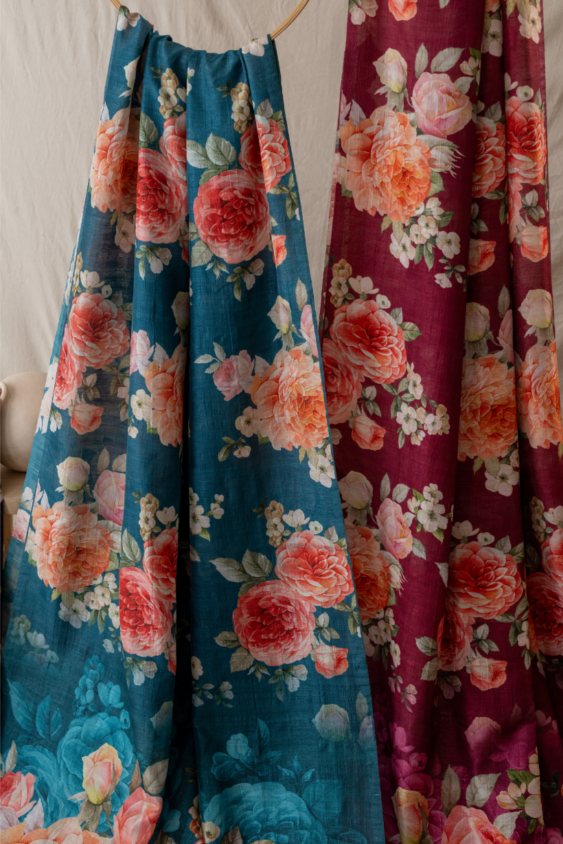 Ivory Premium Floral Designs Saree