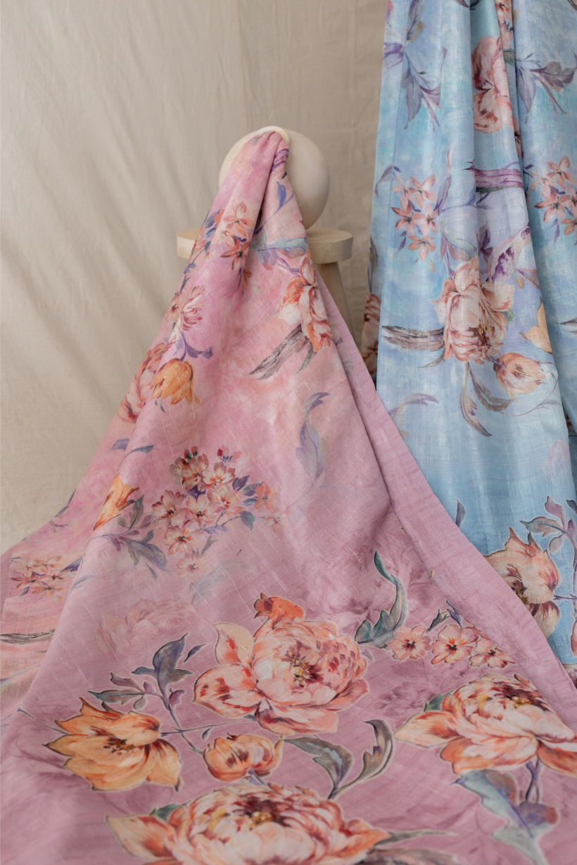 Sapphire Shine Floral Designs Saree