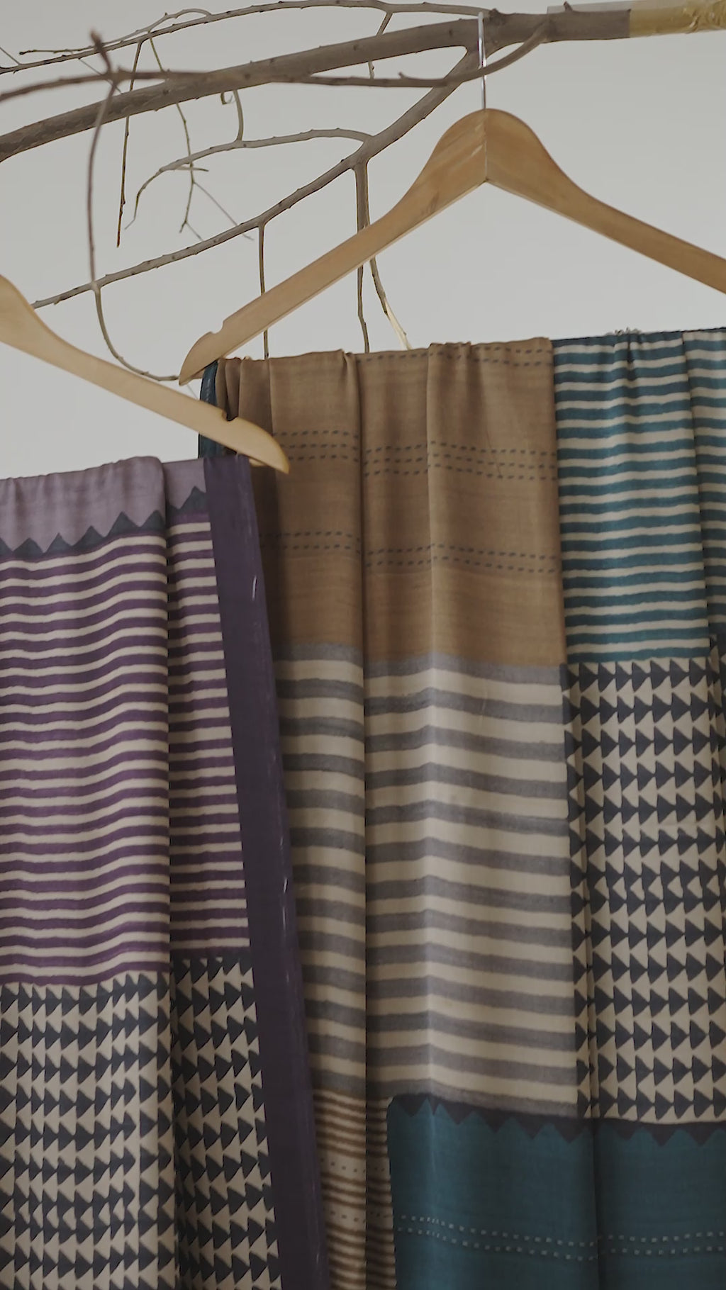 Coral Geometric Designs Saree