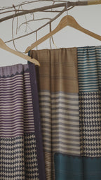 Coral Geometric Designs Saree